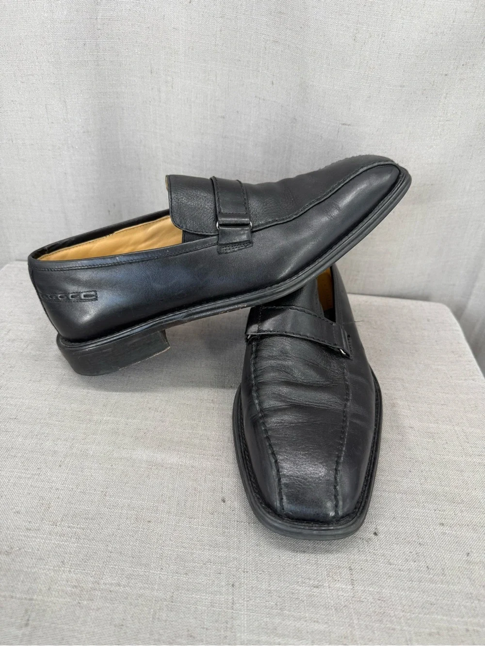 Brass Boot Walking Glove Shoes Sz 8.5 Loafers Black Soft  Leather